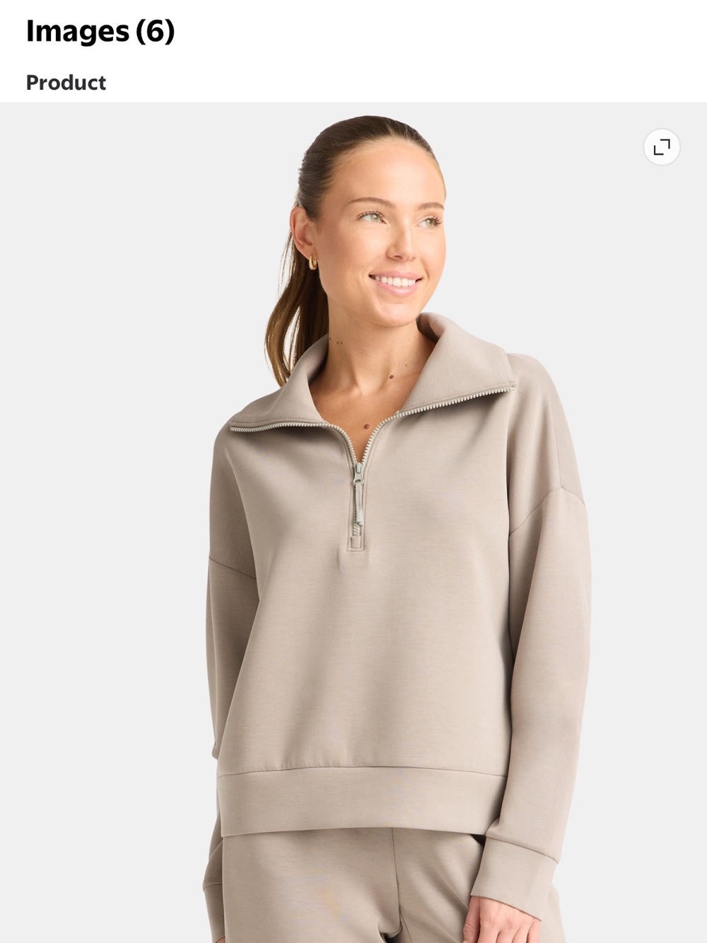Avia Taupe Half-Zip Pullover